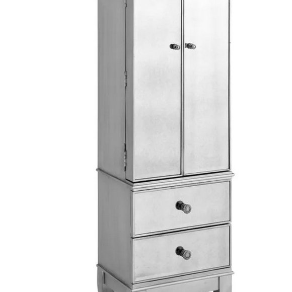 Mirrored Silver Jewelry Armoire - Picture 2 of 2